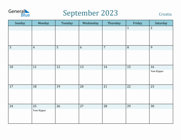 September 2023 Calendar with Holidays