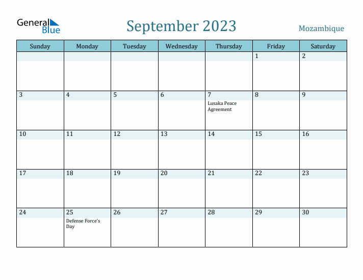 September 2023 Calendar with Holidays