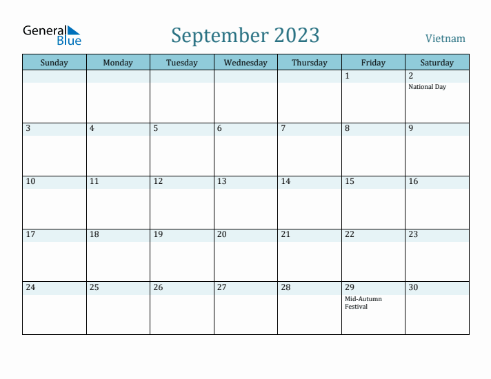 September 2023 Calendar with Holidays