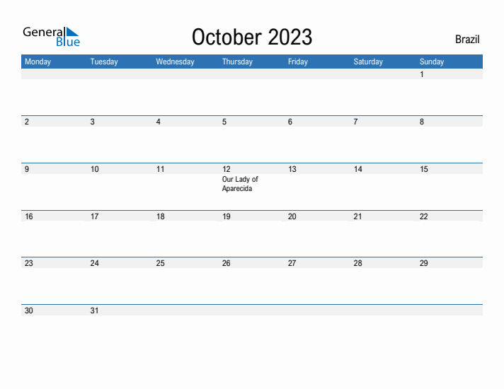 Fillable October 2023 Calendar