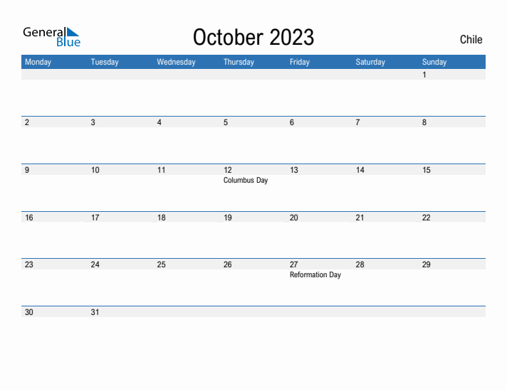 Fillable October 2023 Calendar