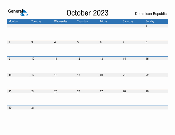 Fillable October 2023 Calendar