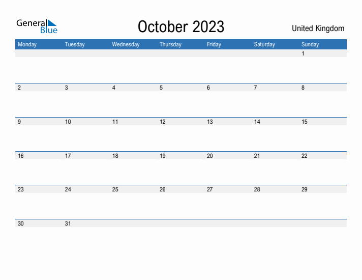 Fillable October 2023 Calendar