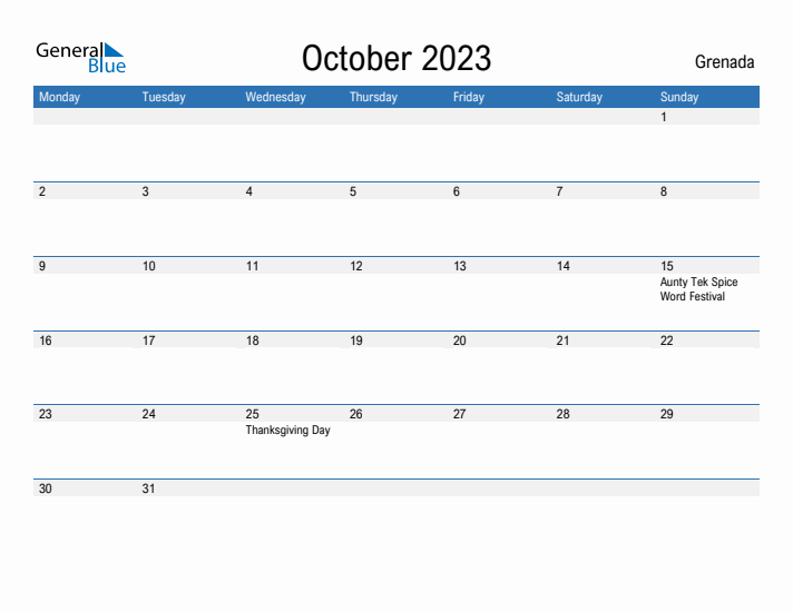 Fillable October 2023 Calendar