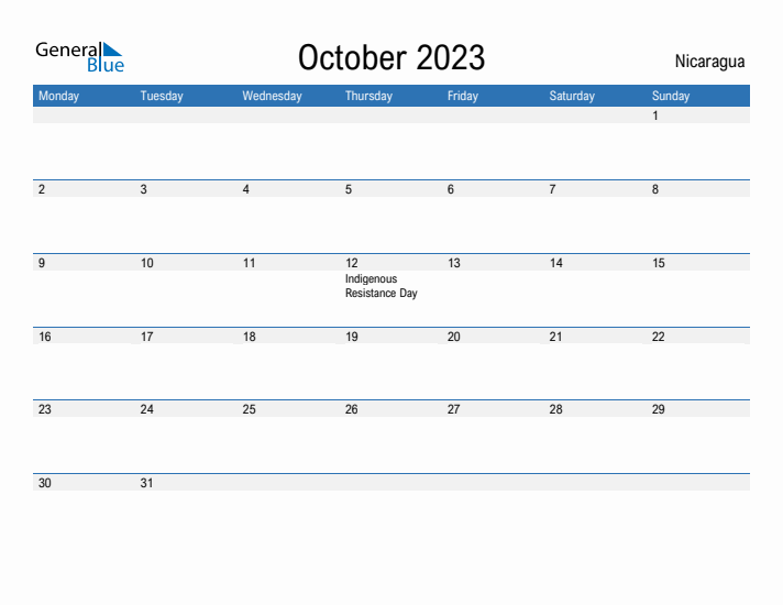 Fillable October 2023 Calendar