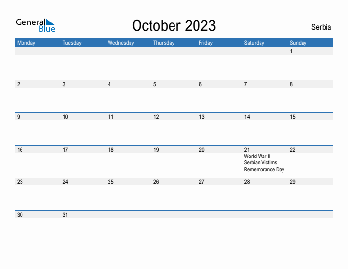 Fillable October 2023 Calendar