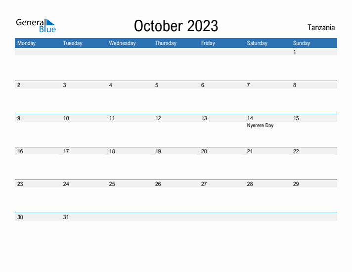 Fillable October 2023 Calendar