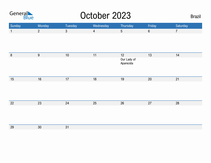 Fillable October 2023 Calendar