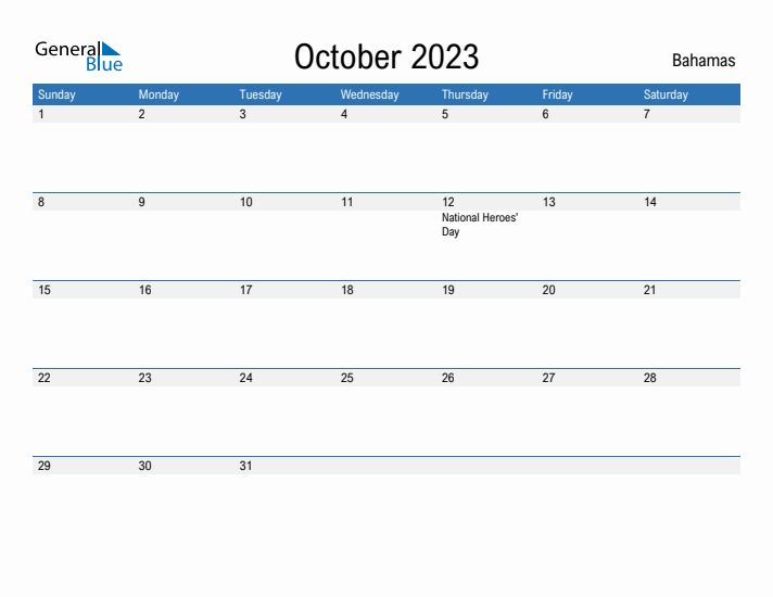 Fillable October 2023 Calendar