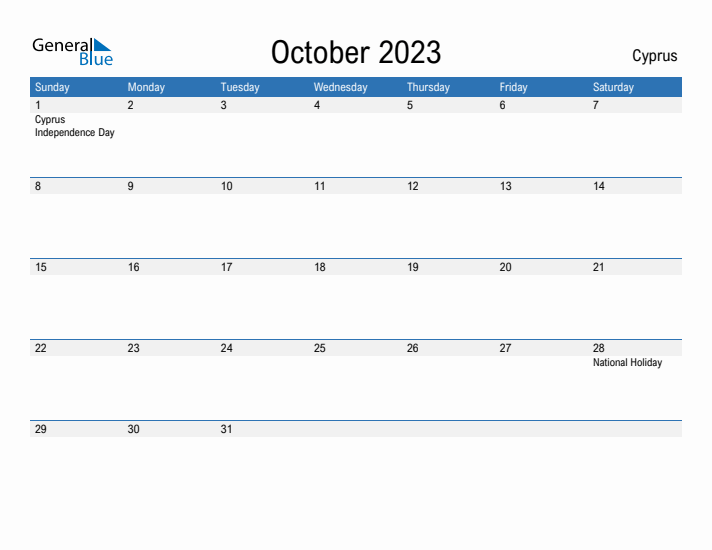 Fillable October 2023 Calendar