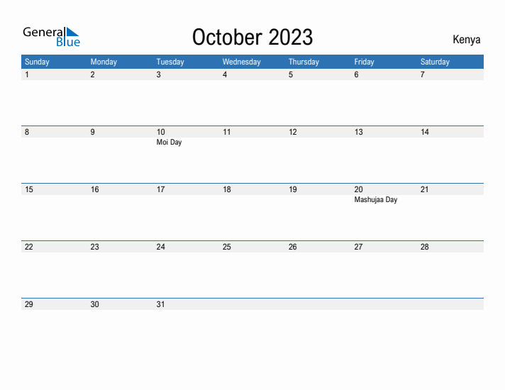 Fillable October 2023 Calendar