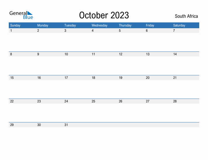 Fillable October 2023 Calendar