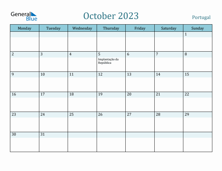 October 2023 Calendar with Holidays