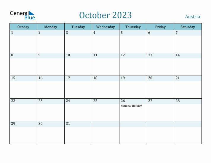 October 2023 Calendar with Holidays