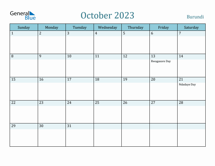 October 2023 Calendar with Holidays