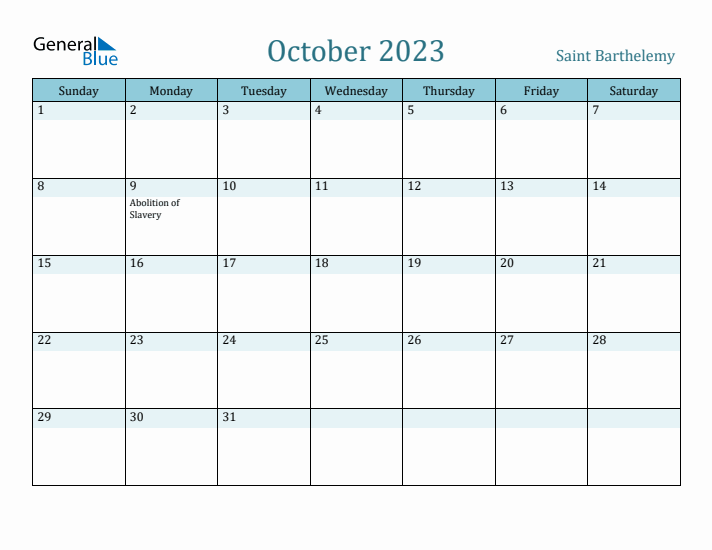 October 2023 Calendar with Holidays