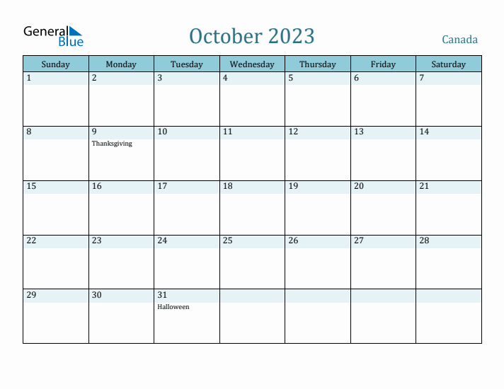 October 2023 Calendar with Holidays