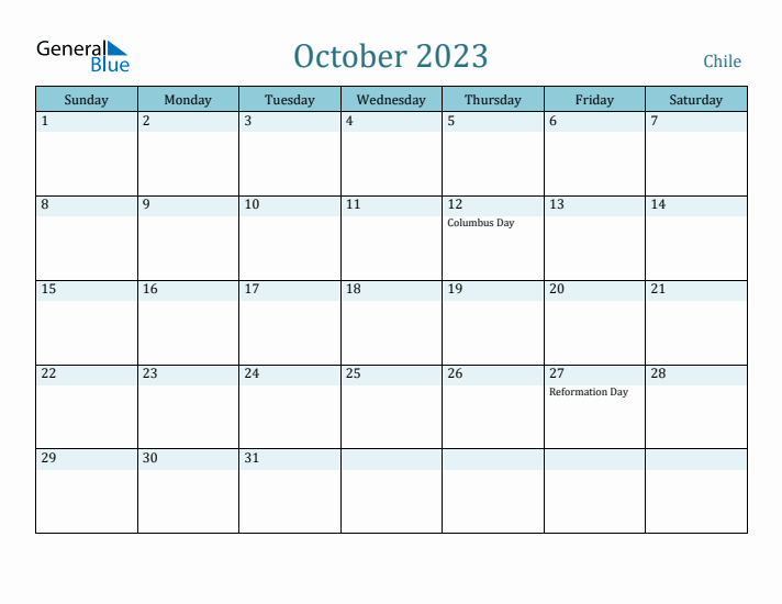 October 2023 Calendar with Holidays