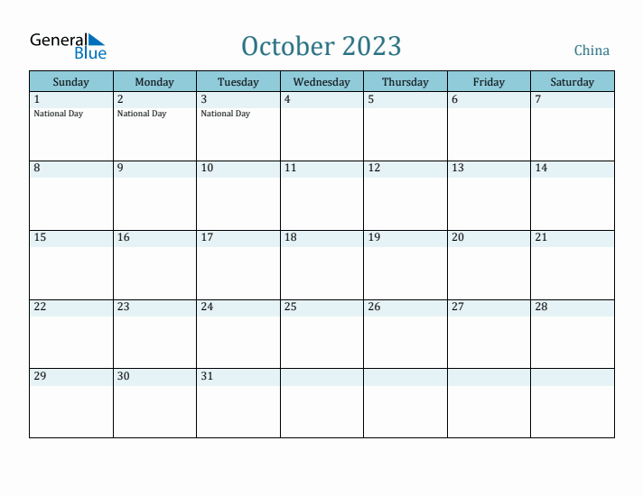 October 2023 Calendar with Holidays