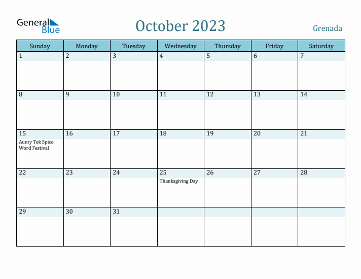 October 2023 Calendar with Holidays