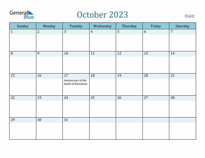 October 2023 Calendar with Holidays