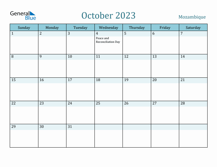 October 2023 Calendar with Holidays