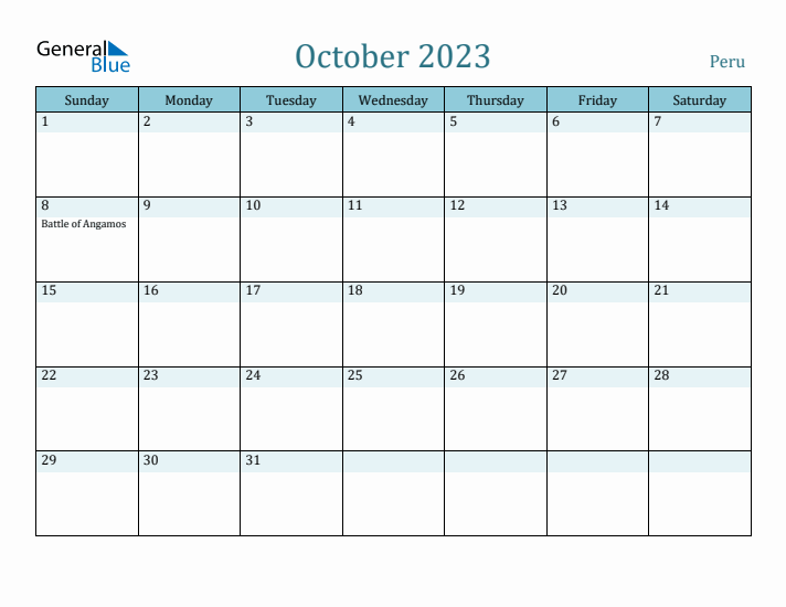 October 2023 Calendar with Holidays