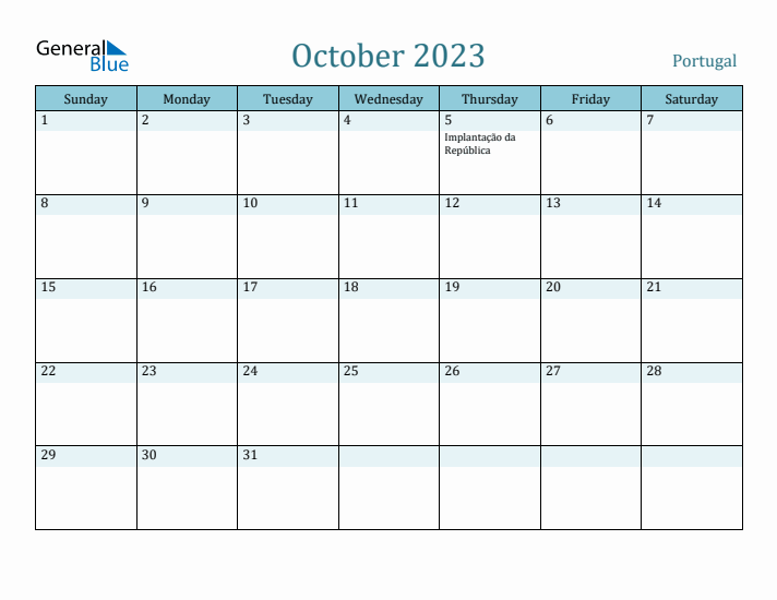 October 2023 Calendar with Holidays