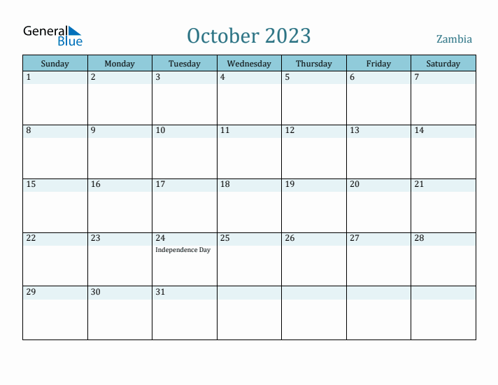 October 2023 Calendar with Holidays