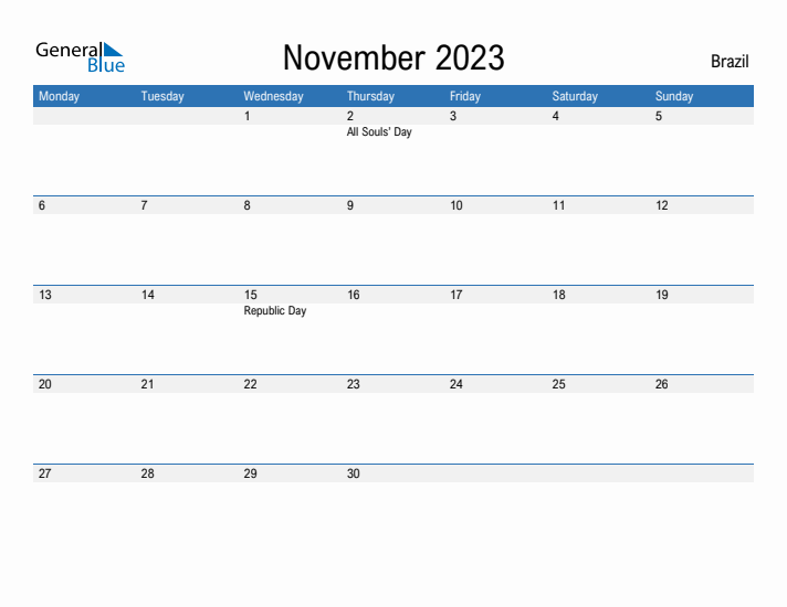 Fillable November 2023 Calendar