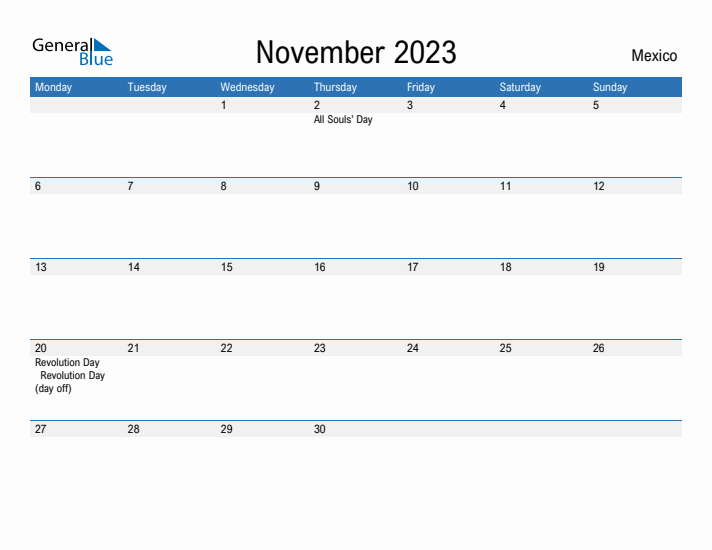 Fillable November 2023 Calendar