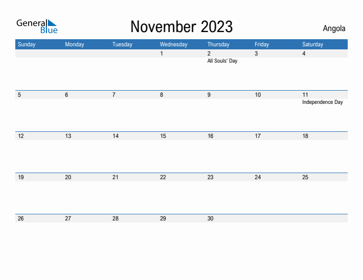 Fillable November 2023 Calendar