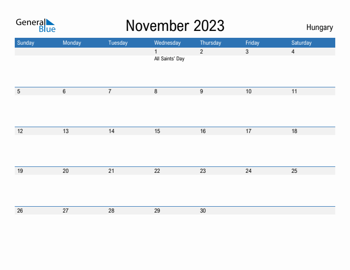 Fillable November 2023 Calendar