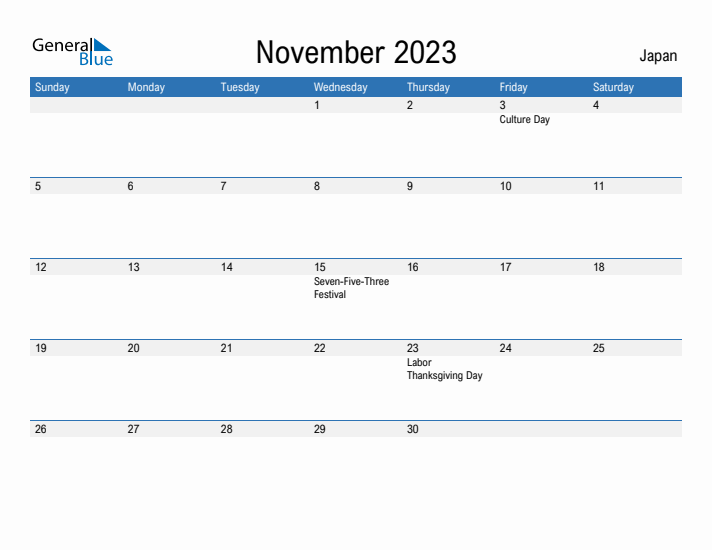 Fillable November 2023 Calendar