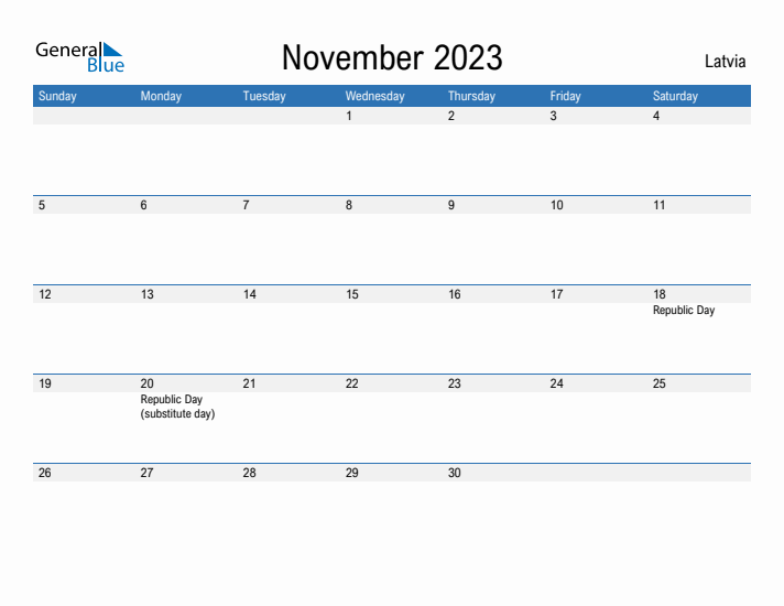 Fillable November 2023 Calendar