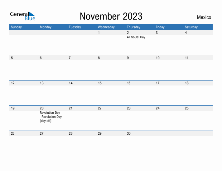 Fillable November 2023 Calendar