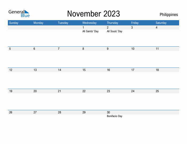 Fillable November 2023 Calendar