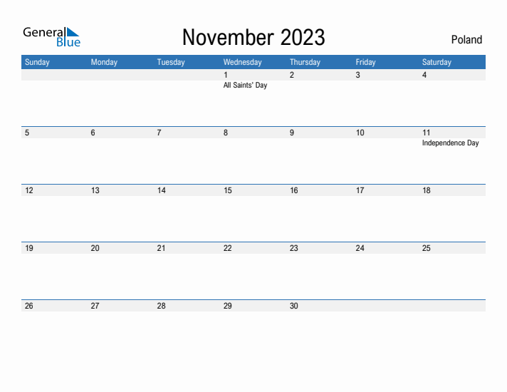 Fillable November 2023 Calendar