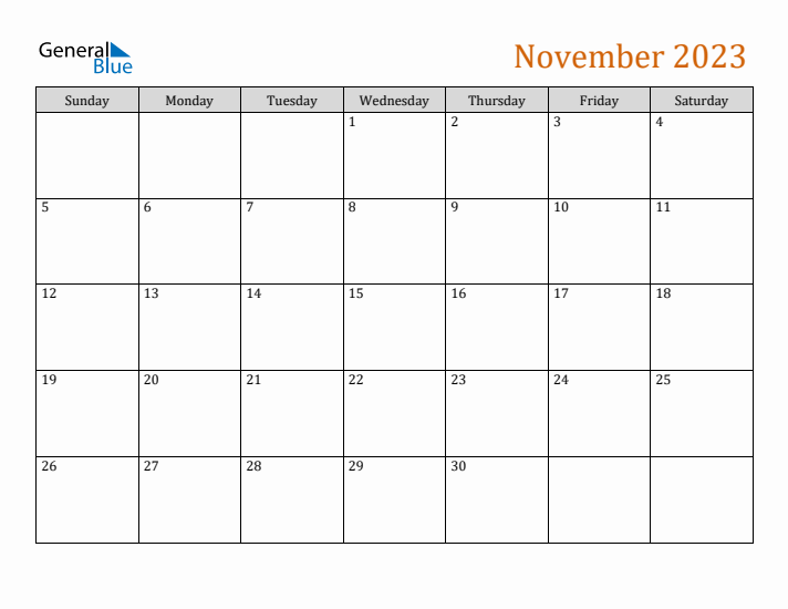 Editable November 2023 Calendar