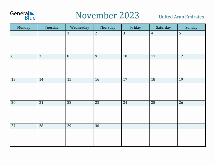 November 2023 Calendar with Holidays