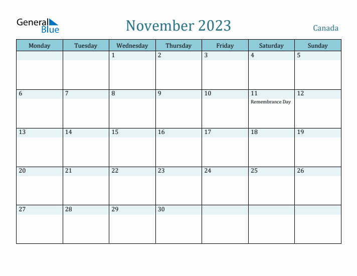 November 2023 Calendar with Holidays