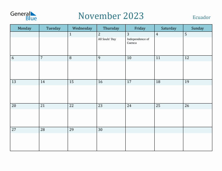 November 2023 Calendar with Holidays