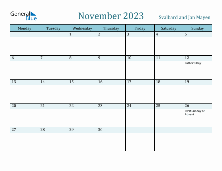 November 2023 Calendar with Holidays