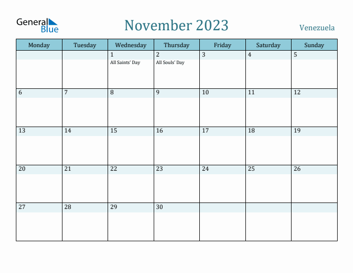 November 2023 Calendar with Holidays