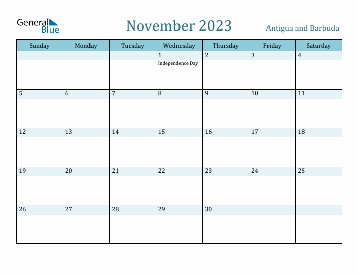 November 2023 Calendar with Holidays