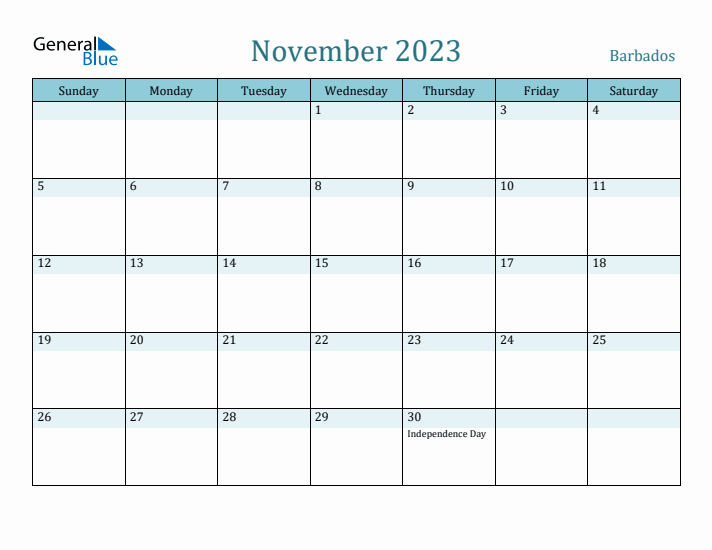 November 2023 Calendar with Holidays