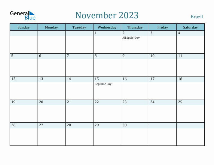 November 2023 Calendar with Holidays