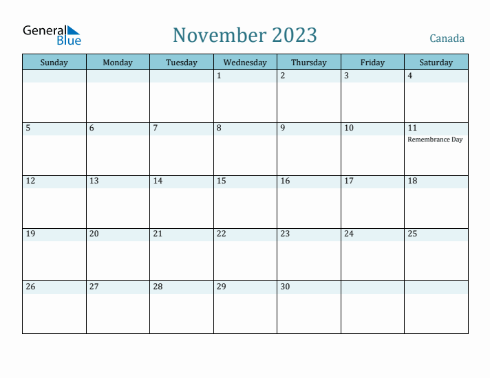 November 2023 Calendar with Holidays