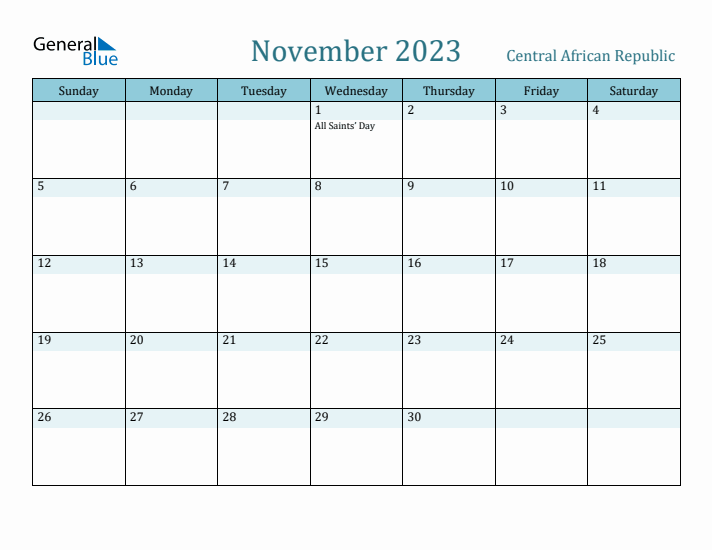 November 2023 Calendar with Holidays