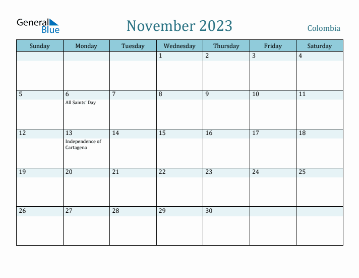 November 2023 Calendar with Holidays